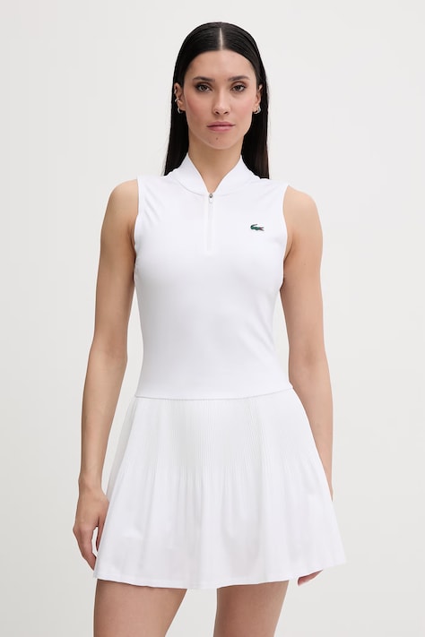 Lacoste sukienka biała gładka EF0151