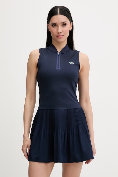 Lacoste sukienka granatowa gładka EF0151