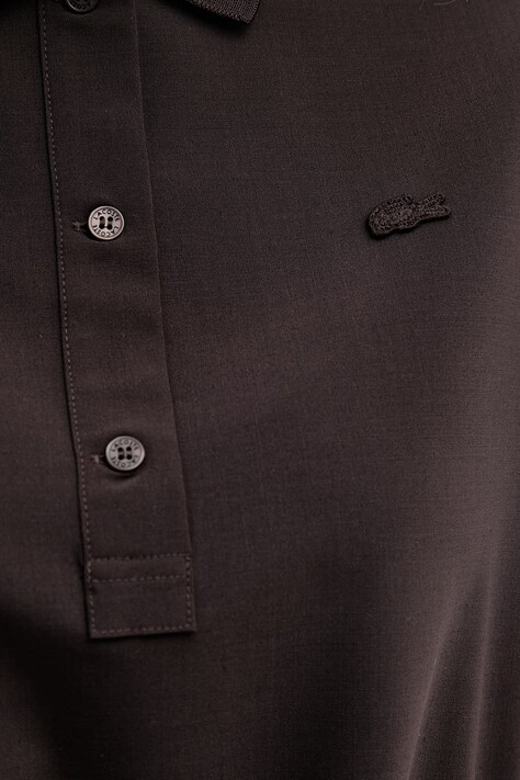Lacoste літня сукня з вовною — SS26-SUD0U7, коричневий — фото 6