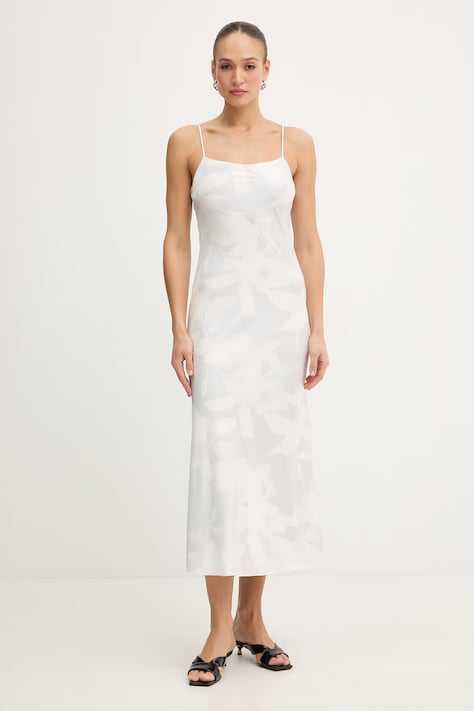 Trussardi sukienka kolor biały maxi rozkloszowana 7502A001826N