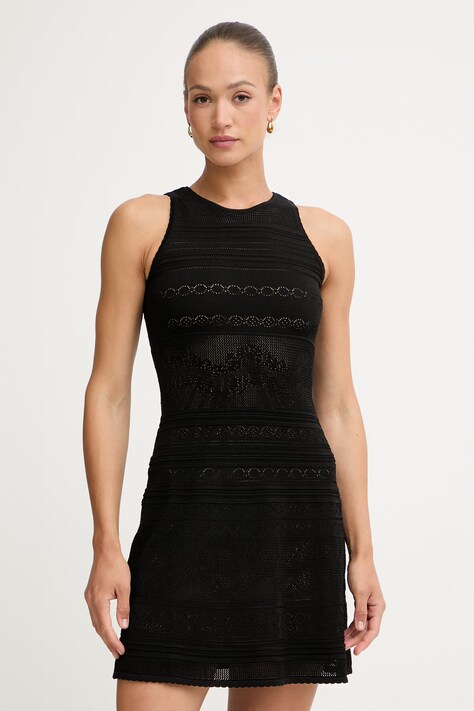 Twinset ljetna haljina s viskozom crna bez uzorka 261TT3291