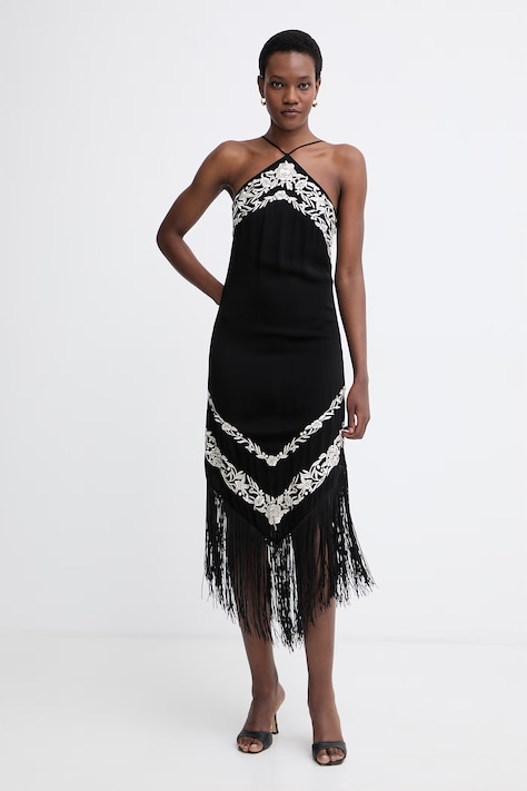 Twinset obleka viskozna črna 261TT2411