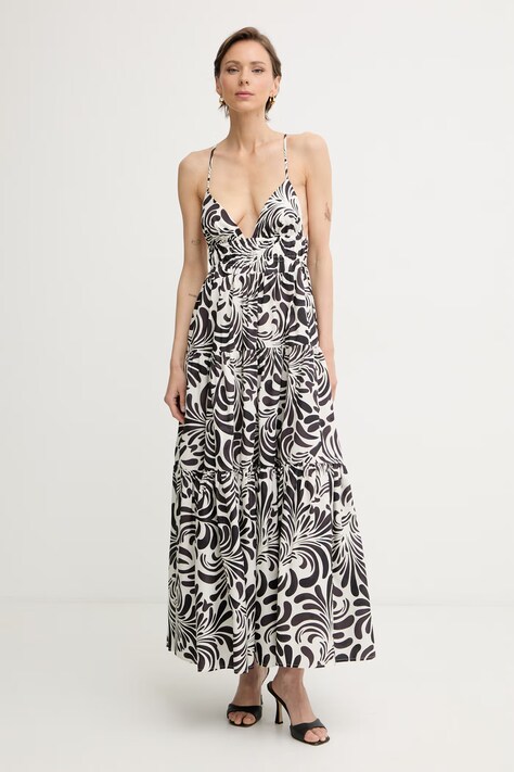 Twinset ljetna haljina od pamuka smeđa biljna 261LM2QEE