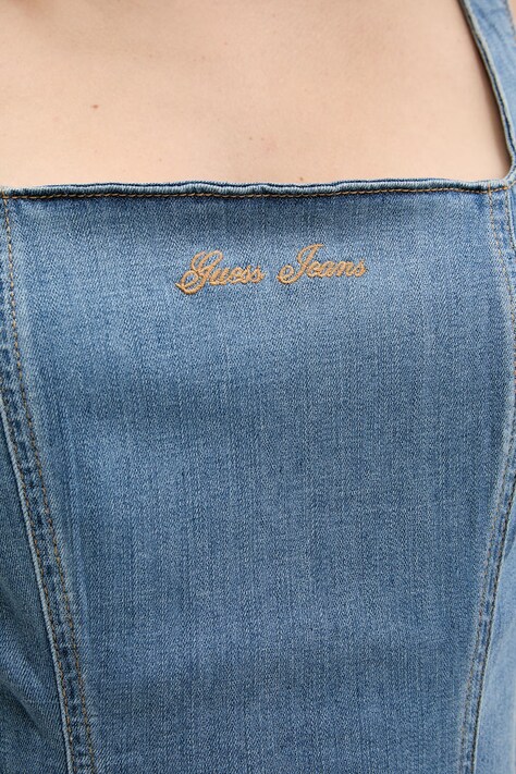 Guess Jeans сукня з ліоцелем — SS26-SUD0ZO, блакитний — фото 5