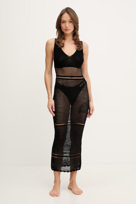 Šaty Guess LUNA čierna farba, maxi, priliehavé, E6GK10 Z5632