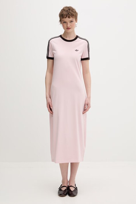 adidas Originals sukienka bawełniana z elastanem różowa KC9014