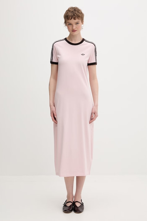 adidas Originals sukienka bawełniana z elastanem różowa KC9014