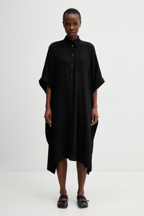 MM6 Maison Margiela košilové šaty hladké černé S52DD0090.S43455.900