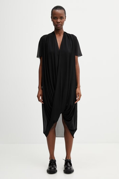 MM6 Maison Margiela sukienka gładka czarna S52DG0034.M35468.900