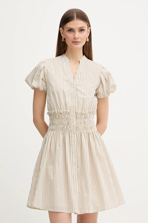 Fracomina sukienka kolor beżowy mini rozkloszowana FR26SD1007W513N8