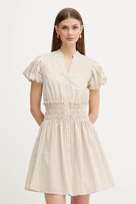 Fracomina sukienka kolor beżowy mini rozkloszowana FR26SD1007W513N8