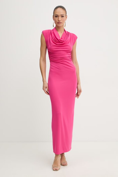 Fracomina sukienka różowa gładka FS26SD3003W62601