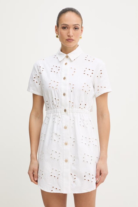 Fracomina sukienka bawełniana beżowa FS26SD1008W825V8