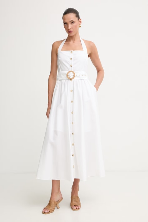 Fracomina sukienka biała gładka FS26SD2003W40001