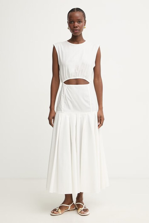 Pinko sukienka letnia bawełniana beżowa gładka 106828 A2LD