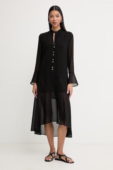 Pinko sukienka czarna gładka 106793 A3AT