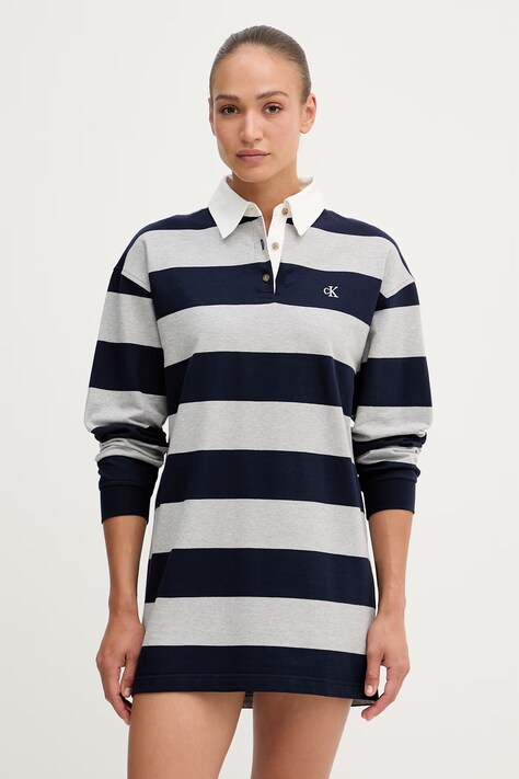 Calvin Klein Jeans haljina od pamuka mornarsko plava LV047F214G