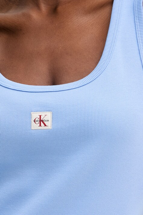 Calvin Klein Jeans sukienka bawełniana z elastanem niebieska gładka LV047F257G