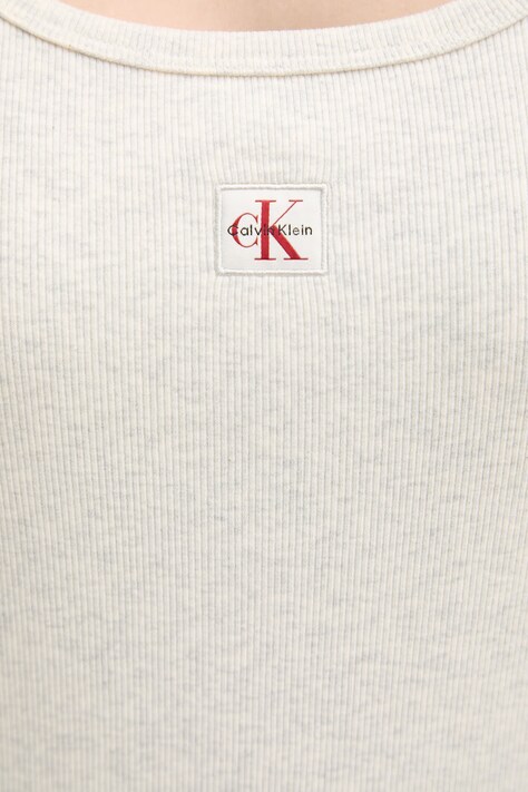 Calvin Klein Jeans sukienka bawełniana z elastanem szara gładka LV047F257G