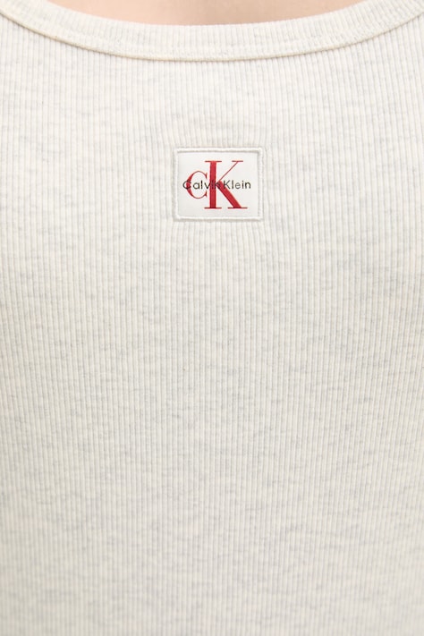 Calvin Klein Jeans sukienka bawełniana z elastanem szara gładka LV047F257G