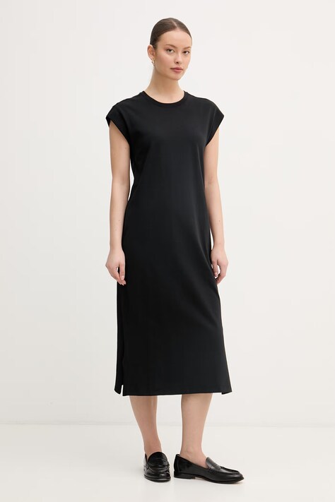 Calvin Klein Jeans рокля от памук черна с изчистена шарка LV047F245G