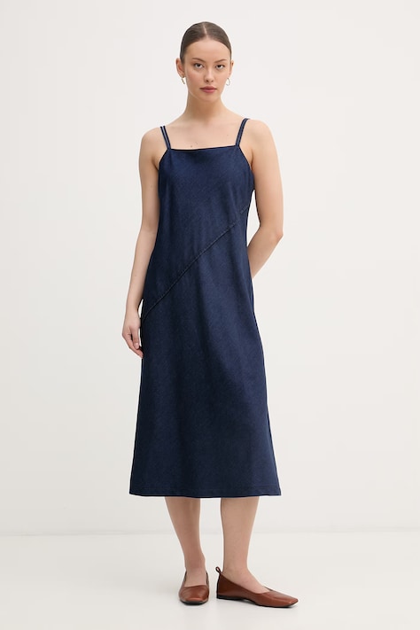 Calvin Klein Jeans šaty rifľové tmavomodré LV047F747G