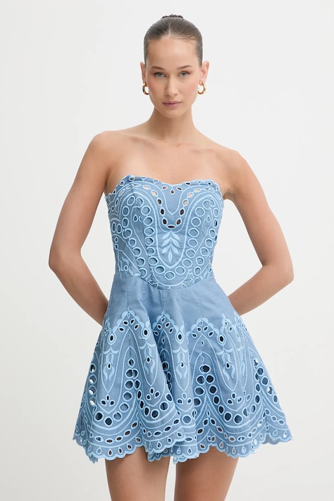 Charo Ruiz Ibiza sukienka Bail kolor niebieski mini rozkloszowana 263601