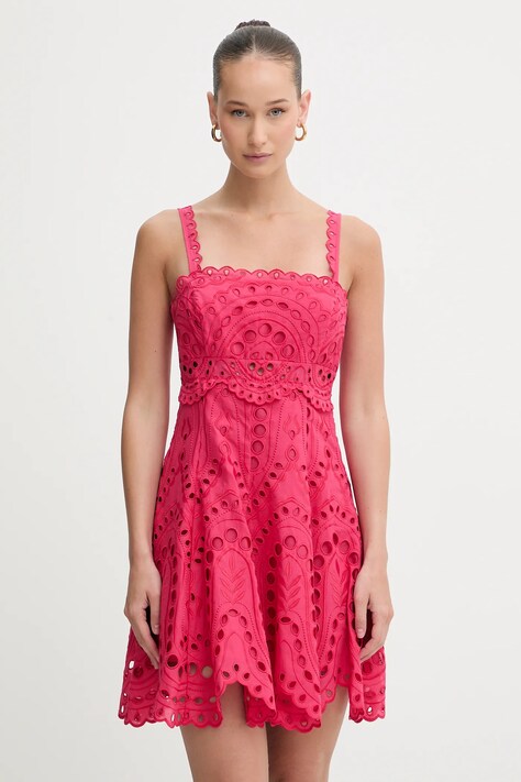 Charo Ruiz Ibiza sukienka Zeph kolor różowy mini rozkloszowana 263603