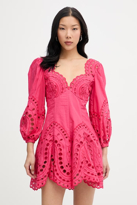 Charo Ruiz Ibiza sukienka z bawełną Esmare różowa 263605