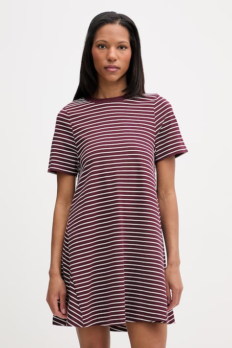 Marc O'Polo sukienka bawełniana bordowa w paski 5000008227