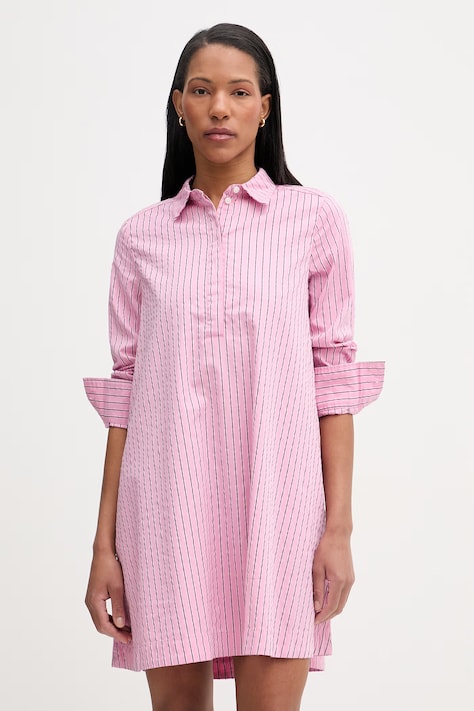 Marc O'Polo rochie tip cămașă cu lyocell roz 5000008249