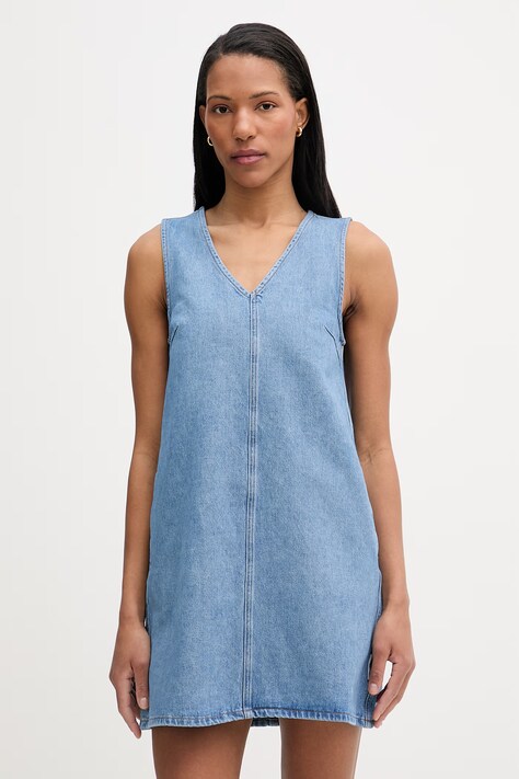 Marc O'Polo Sukienka letnia jeansowa niebieska gładka 5000009582