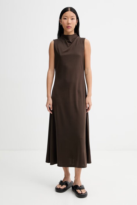 Marc O'Polo sukienka brązowa gładka 5000013060