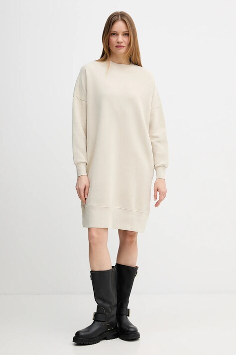 Marc O'Polo sukienka bawełniana kolor beżowy mini oversize 5000013214