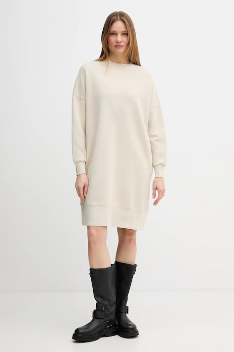 Marc O'Polo sukienka bawełniana kolor beżowy mini oversize 5000013214