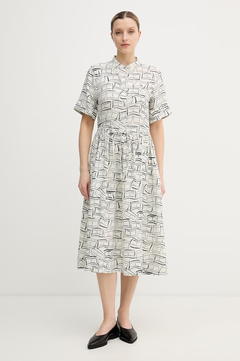 Tommy Hilfiger ljetna haljina od lana bež WW0WW49633