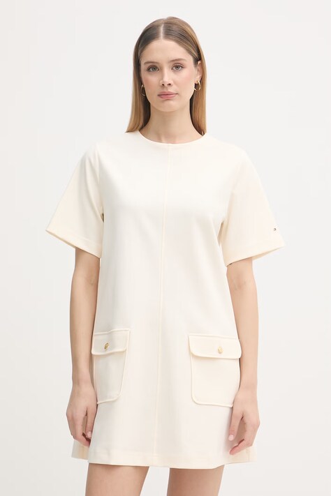 Tommy Hilfiger šaty béžové hladké WW0WW48775