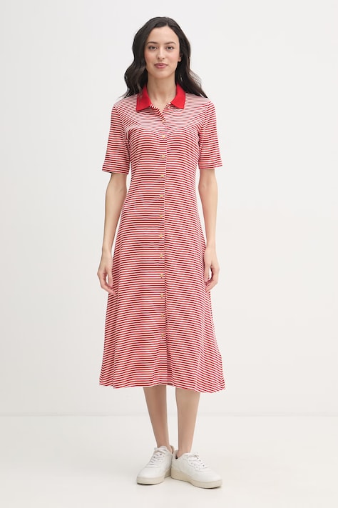 Tommy Hilfiger sukienka bawełniana czerwona gładka WW0WW48776