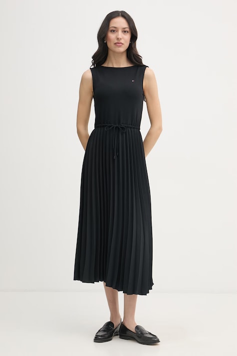 Tommy Hilfiger sukienka czarna gładka WW0WW49312