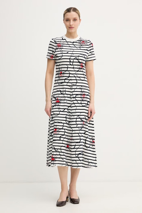 Tommy Hilfiger pamut ruha sötétkék sima WW0WW50825