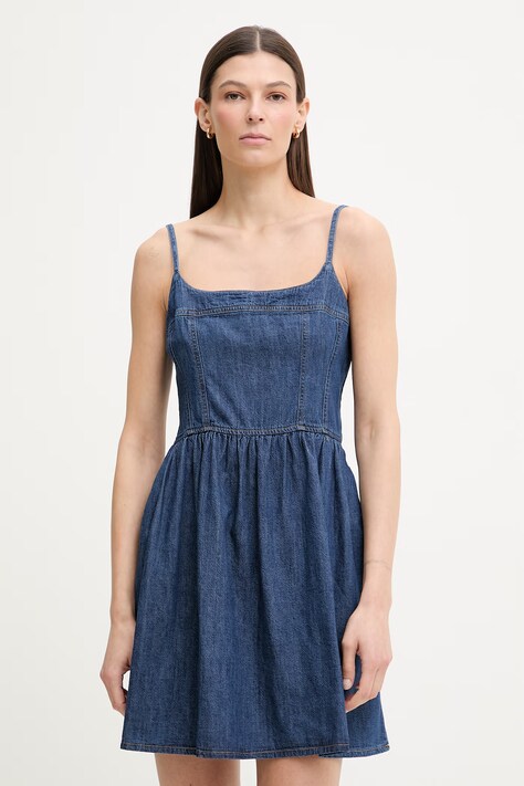 Levi's sukienka rozkloszowana jeansowa JOLENE DENIM niebieska 005IG-0001