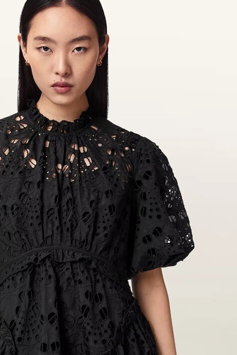 AllSaints розкльошена сукня ODETTE — SS26-SUD14Y, чорний — фото 4
