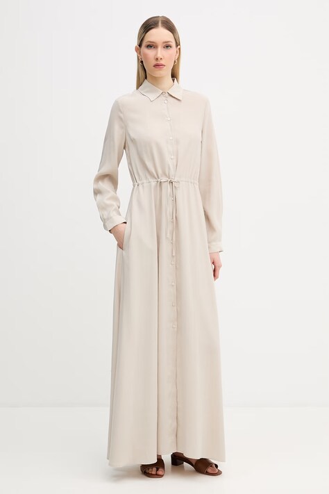 Gaudi sukienka rozkloszowana niebieska gładka 611BD15002