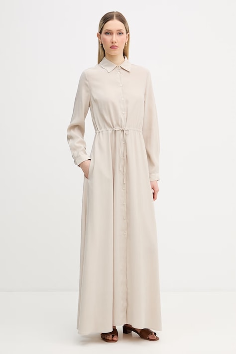 Gaudi sukienka rozkloszowana niebieska gładka 611BD15002