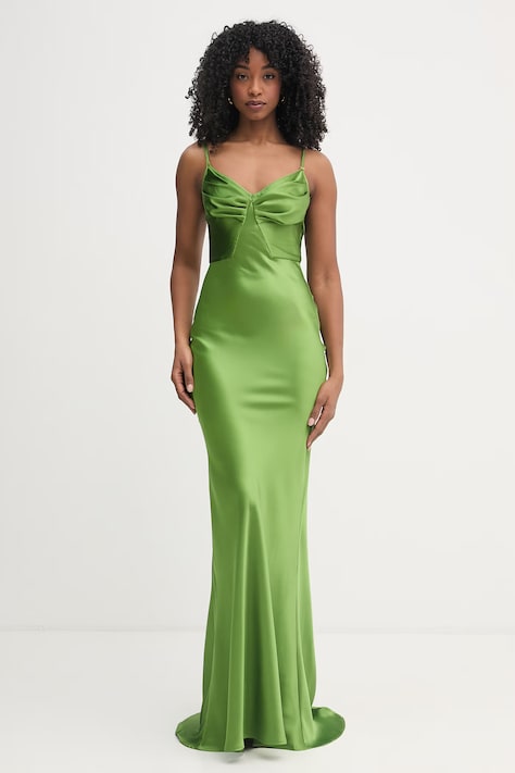 Elisabetta Franchi sukienka zielona gładka ABR3362E2