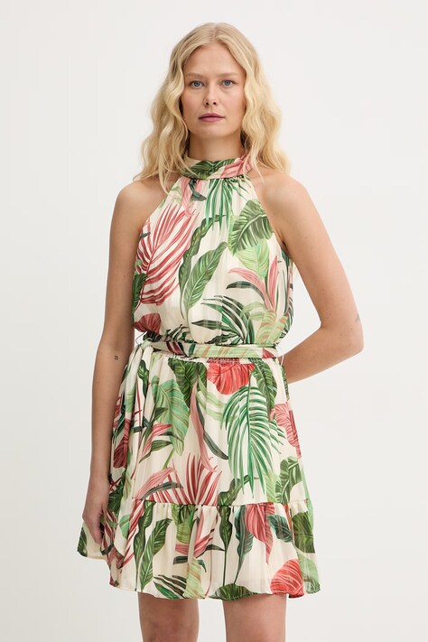 Guess sukienka DANIELE zielona w kwiaty W6GKAE W2555