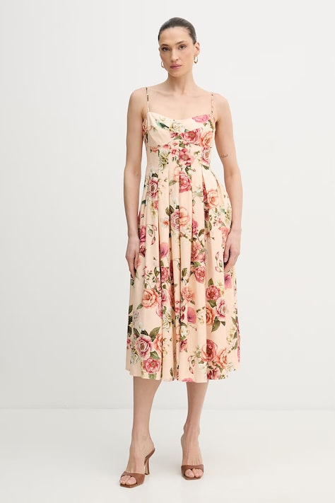 Guess sukienka BRIA beżowa w kwiaty W6GKAF W2558