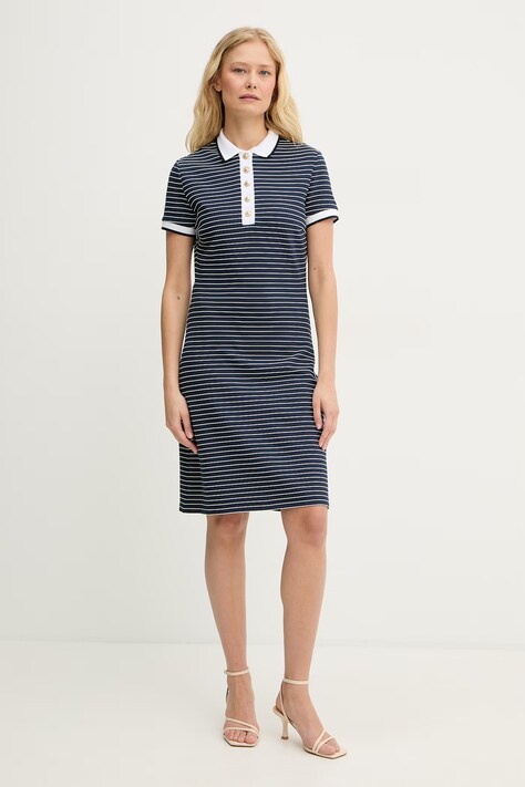 Guess sukienka z wiskozy ALPHONSINE granatowa w paski W6GK14 K2948