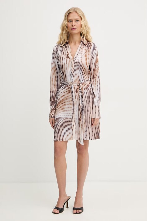 Guess haljina u stilu košulje YSALINE bež W6GK37 W1861