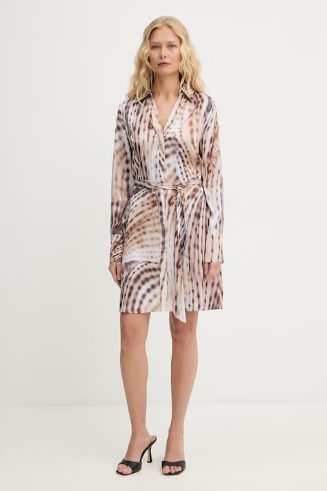 Guess haljina u stilu košulje YSALINE bež W6GK37 W1861